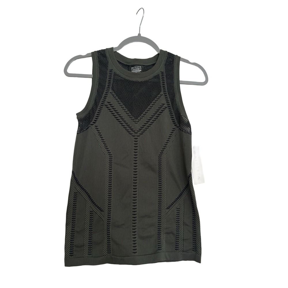 Athleta Oxygen Two Toned Tank Top Small Sage Green Athletic Workout Yoga New
